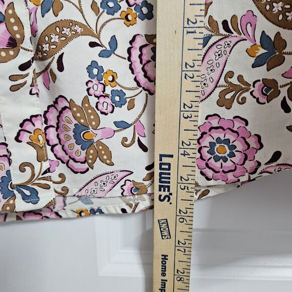 Chaps Shirt Women’s Small Multicolor Floral Button Up Long Sleeve Cotton Blend - Picture 7 of 8